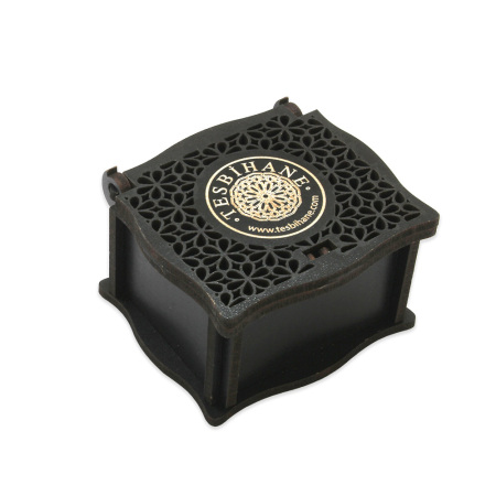 Siyah Renk Ahşap Elegance Yüzük Alyans Kutusu - Tesbihane