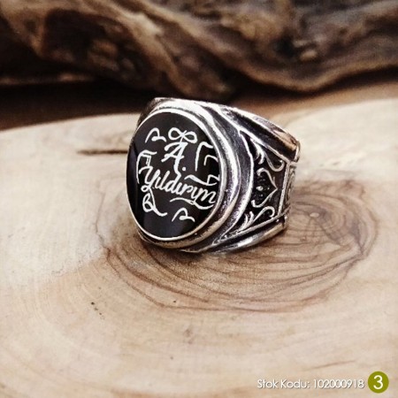 Siz İsteyin Biz Yapalım - Kişiye Özel Yazılı 925 Ayar Gümüş Yüzük Türkçe -3- - Tesbihane