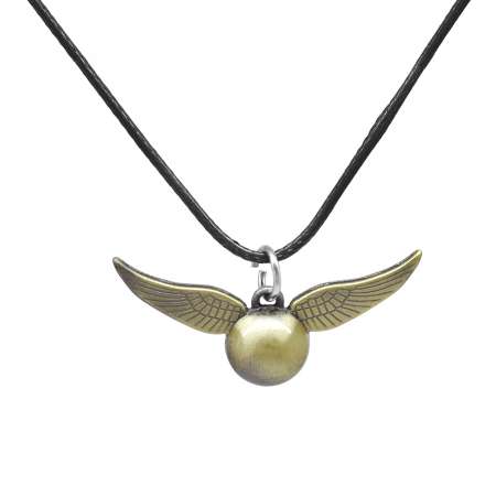 Snitch Tasarım Siyah İp Zincirli Eskitme Renk Pirinç Erkek Kolye - Tesbihane