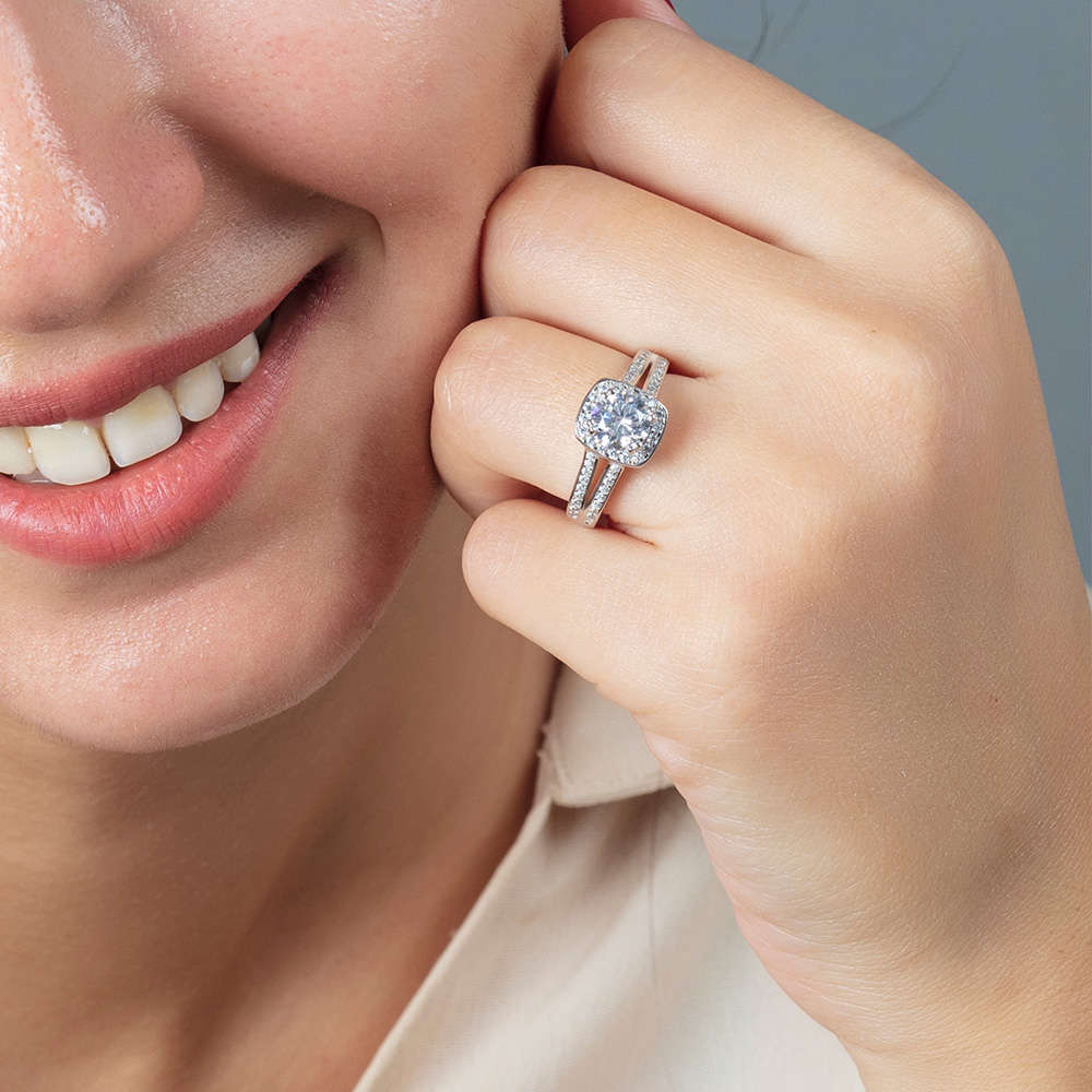 Starlight Diamond Pırlanta Montür Avangarde 925 Ayar Gümüş Bayan Baget Yüzük - 3