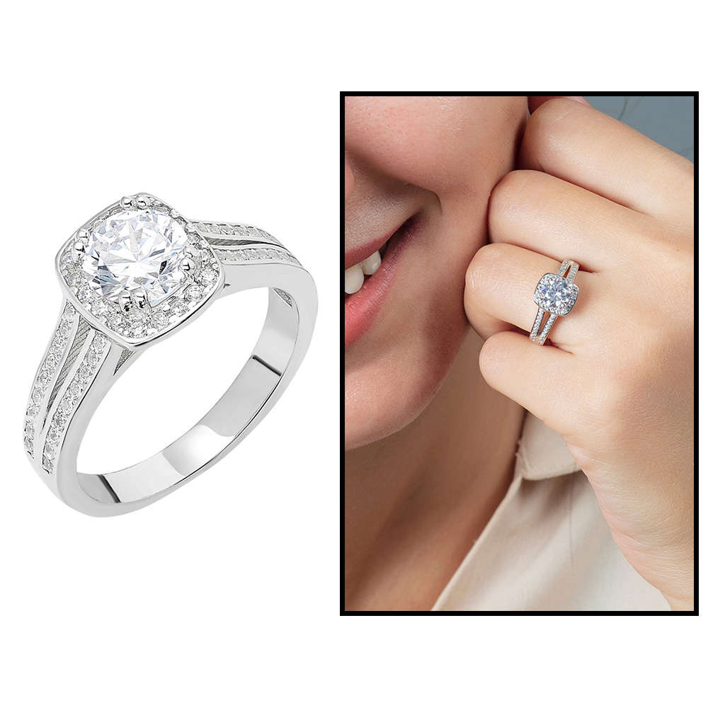 Starlight Diamond Pırlanta Montür Avangarde 925 Ayar Gümüş Bayan Baget Yüzük - 2