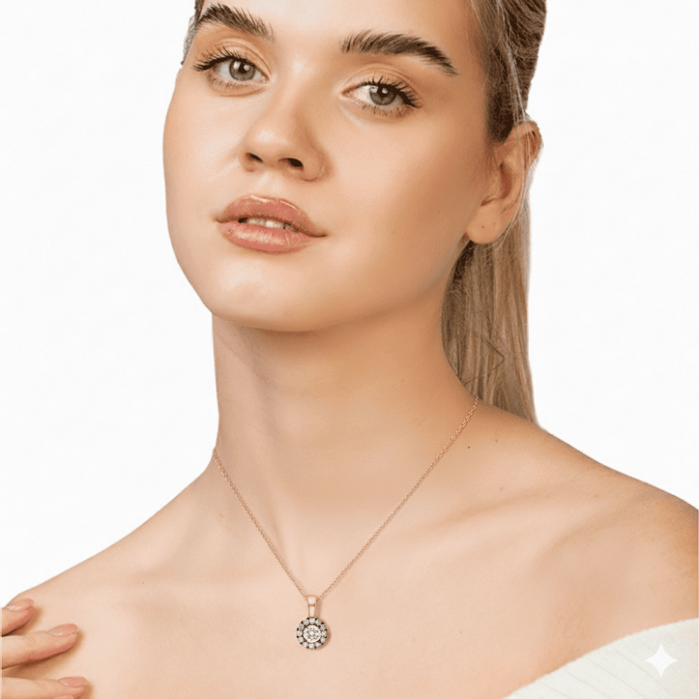 Elmas Görünümlü Tektaş Elmaz Montür 925 Ayar Gümüş Bayan Kolye - 2