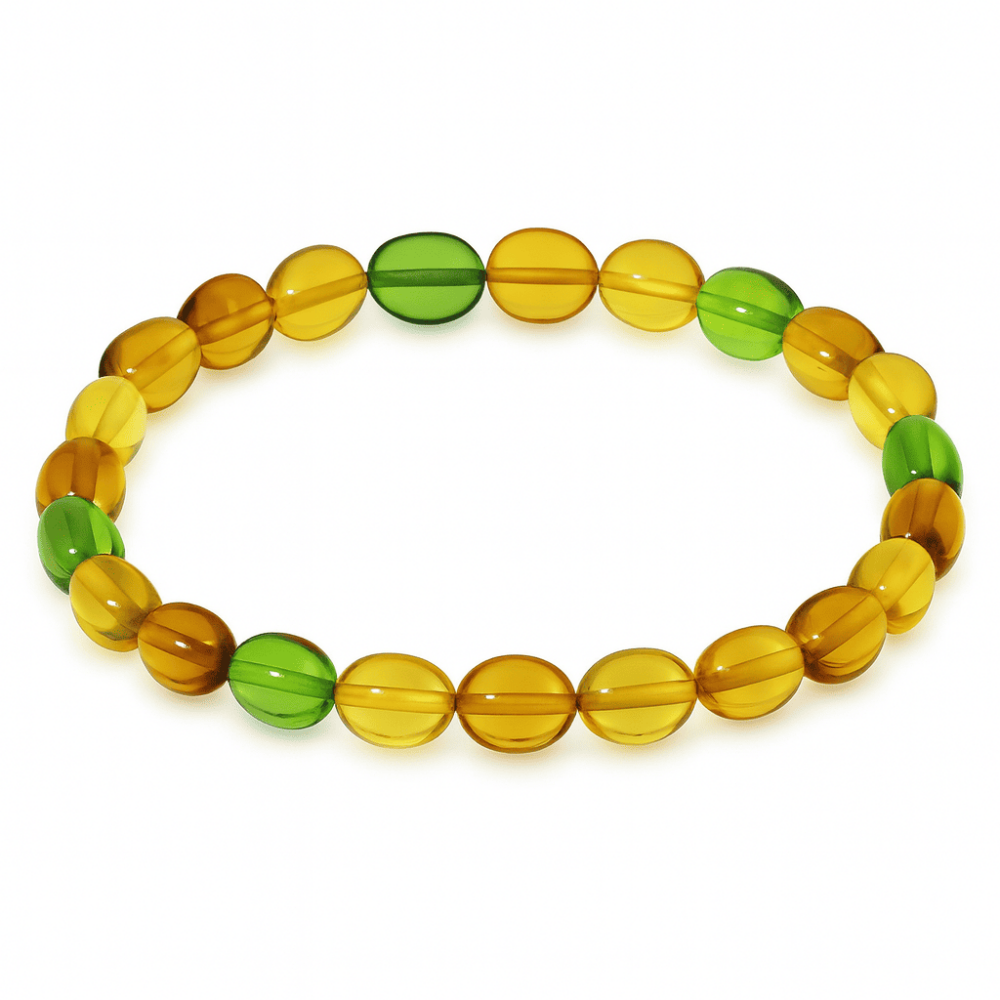 Su Yeşili Natural Form Doğal Damla Kehribar Erkek Bileklik - 4