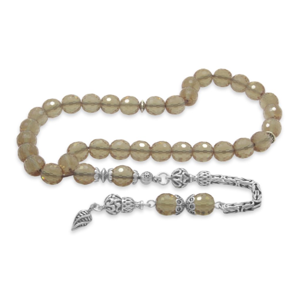 Zultanit Tesbih - 925 Ayar Gümüş Kral Zincir Püsküllü - Çok Renkli - Küre Kesim - 4