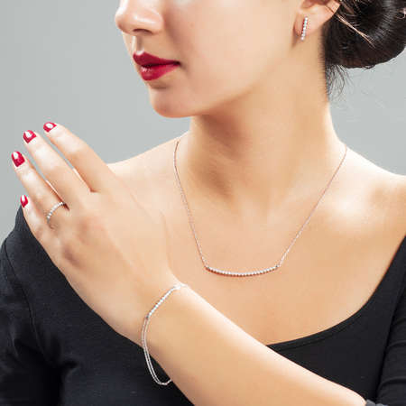 Suyolu Tasarım Zirkon Taşlı 925 Ayar Gümüş Galaxia 4 lü Set - Tesbihane