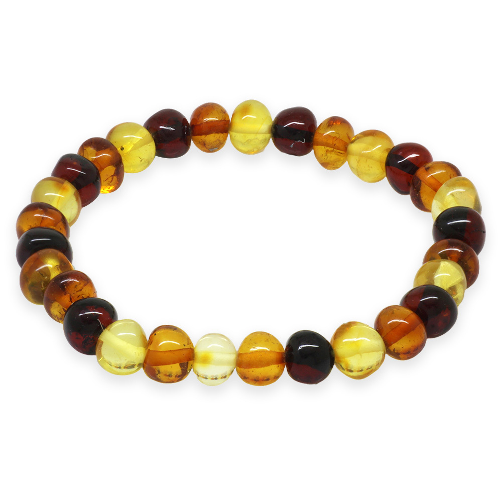 Süzme Multicolor Renk Natural Form Doğal Damla Kehribar Kadın Bileklik - 6