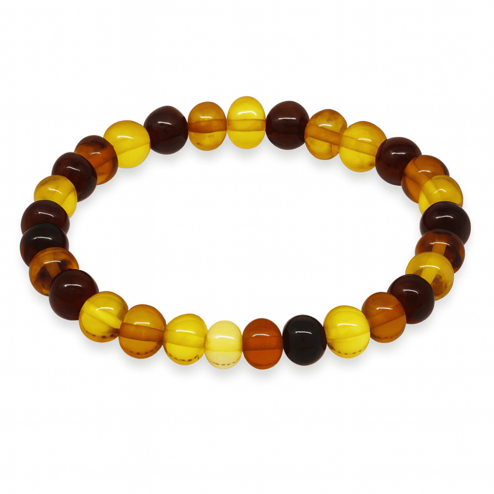 Süzme Multicolor Renk Natural Form Doğal Damla Kehribar Kadın Bileklik - 4