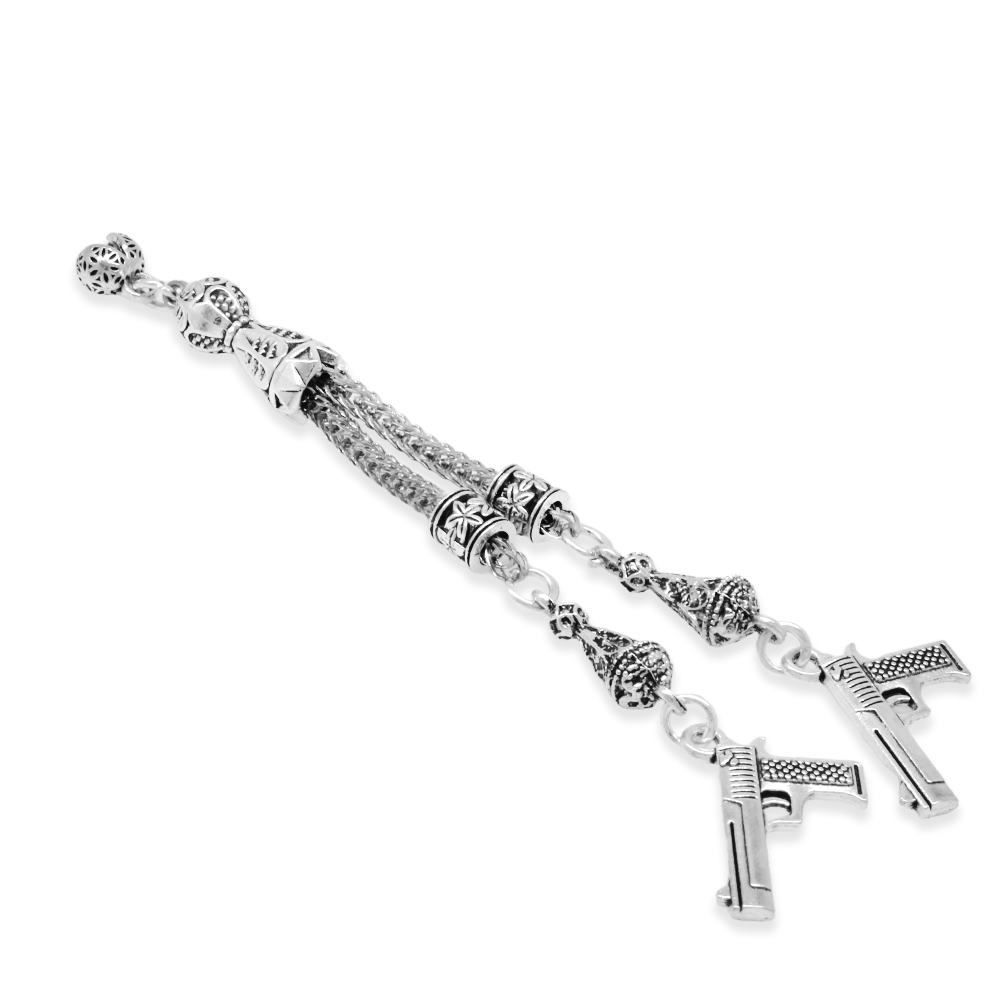 Tabanca Temalı Foxtail Zincirli Çift Kamçılı Kararmaz Metal Püskül - 2