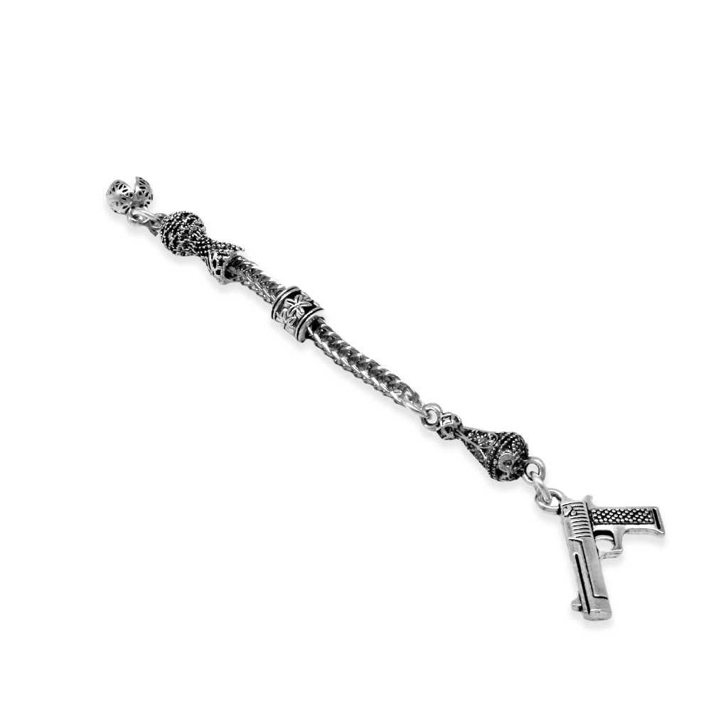 Tabanca Temalı Foxtail Zincirli Tek Kamçılı Kararmaz Metal Püskül - 2