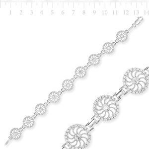 Tekbir Silver Zirkon Taşlı Rodyum Kaplama Bileklik | BRC47138236 - 1