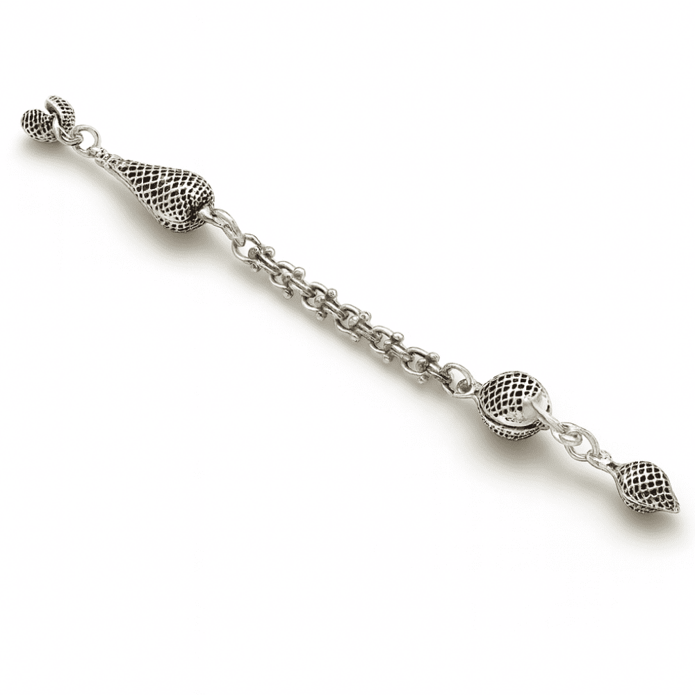 Telkari Tasarım Gümüş Renk Arnavut Zincirli Tek Kamçılı Kararmaz Metal Püskül - 2