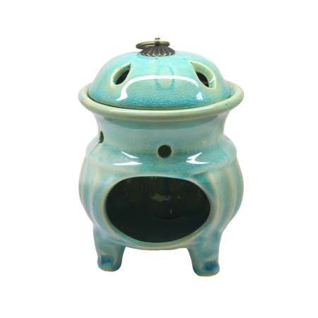 Tendur Tasarım Turkuaz Renkli Seramik Buhurdanlık - Tesbihane