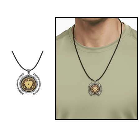 Teşkilatı Mahsusa Temalı İp Zincirli 925 Ayar Gümüş Madalyon Kolye - Tesbihane