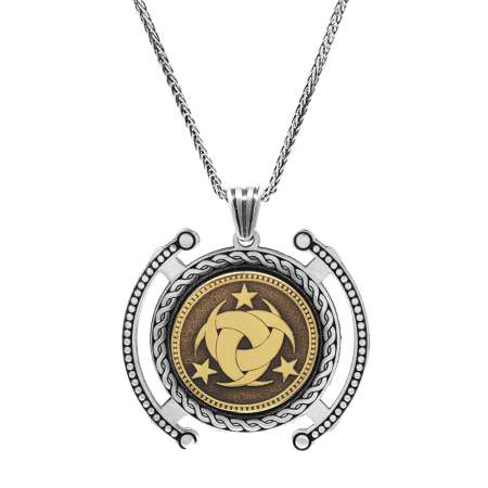 Teşkilatı Mahsusa Temalı Kalın Zincirli 925 Ayar Gümüş Madalyon - Tesbihane