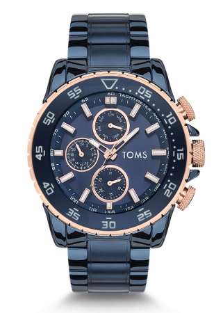 Toms Lacivert Çelik Kordon Erkek Kol Saati TM1542A-908-T TM1542A-908-T - TOMS