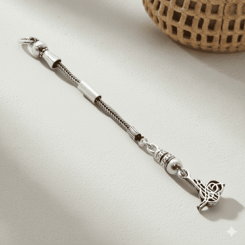 Tuğra Tasarım Uzun Model 925 Ayar Gümüş Püskül - 1