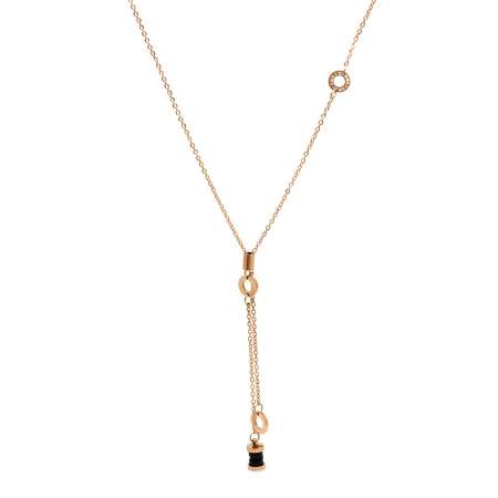 3 lü Halka Kombinli Üzeri Roma Rakamlı Altın Renk Çelik Kadın Kolye - Tesbihane