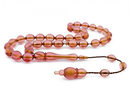 Usta İşçiliği Arpa Kesim Bakalit Kehribar Tesbih - Tesbihane