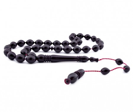 Usta İşçiliği Bordo Arpa Kesim Bakalit Kehribar Tesbih - Tesbihane