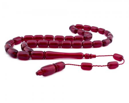 Usta İşçiliği Kırmızı Bakalit Kehribar Tesbih - Tesbihane