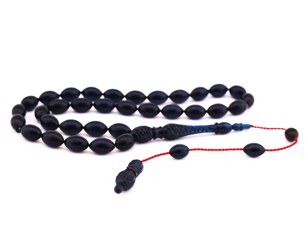 Usta İşi Kalem İşçilik İmameli Sıkma Kehribar Tesbih (Model-5) - 1