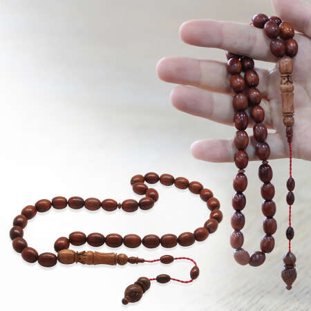 Venge Ağacı Tesbih - Koleksiyonluk - Sistemli - Usta İşçilikli - Kahverengi - Özel Kesim - Tesbihane