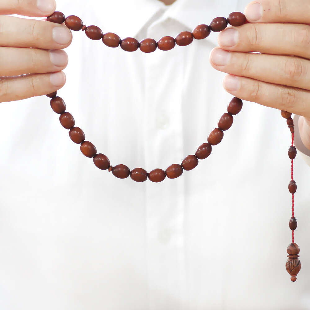 Venge Ağacı Tesbih - Koleksiyonluk - Sistemli - Usta İşçilikli - Kahverengi - Özel Kesim - 3