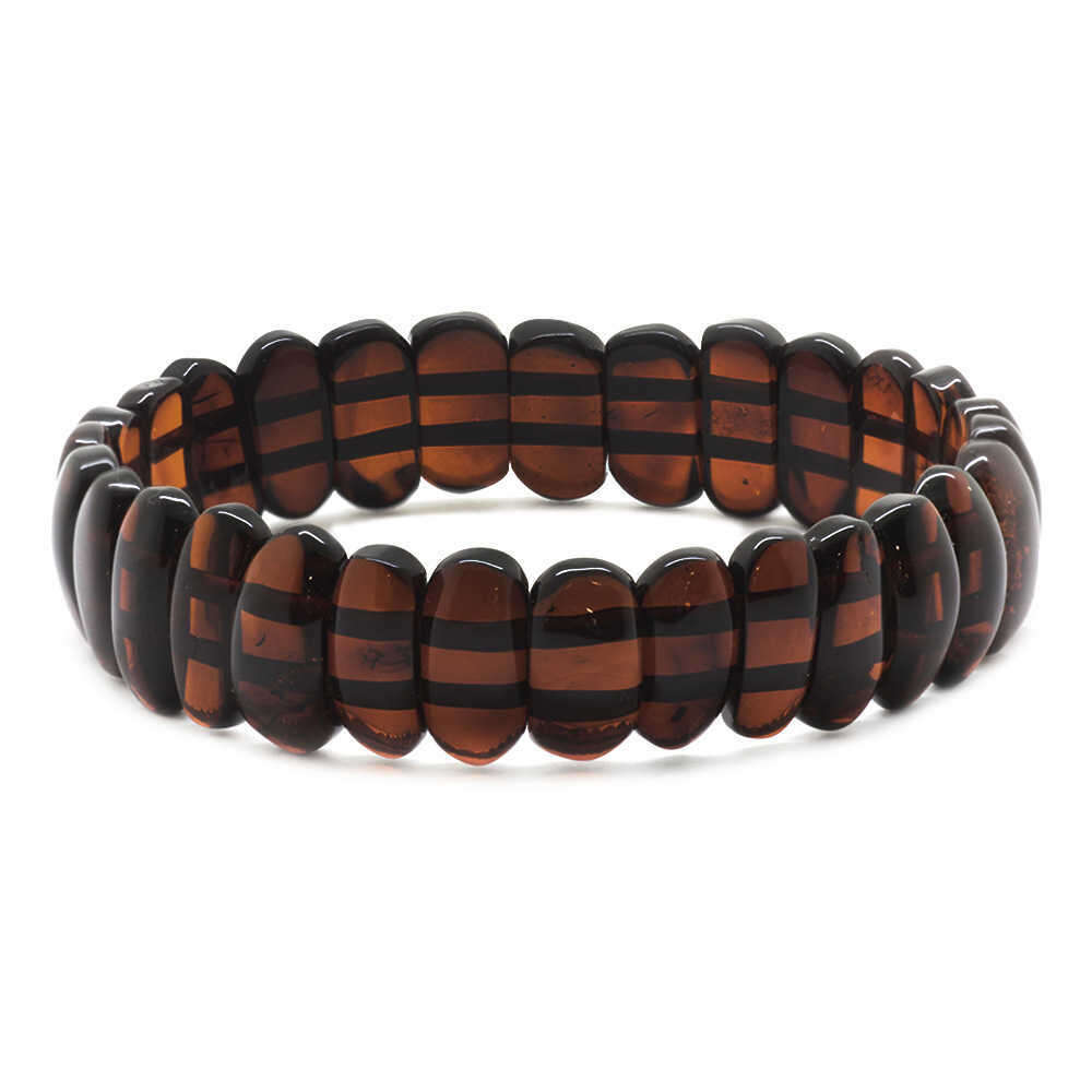 Vişne Rengi Doğal Damla Kehribar Rolex Unisex Bileklik - 3