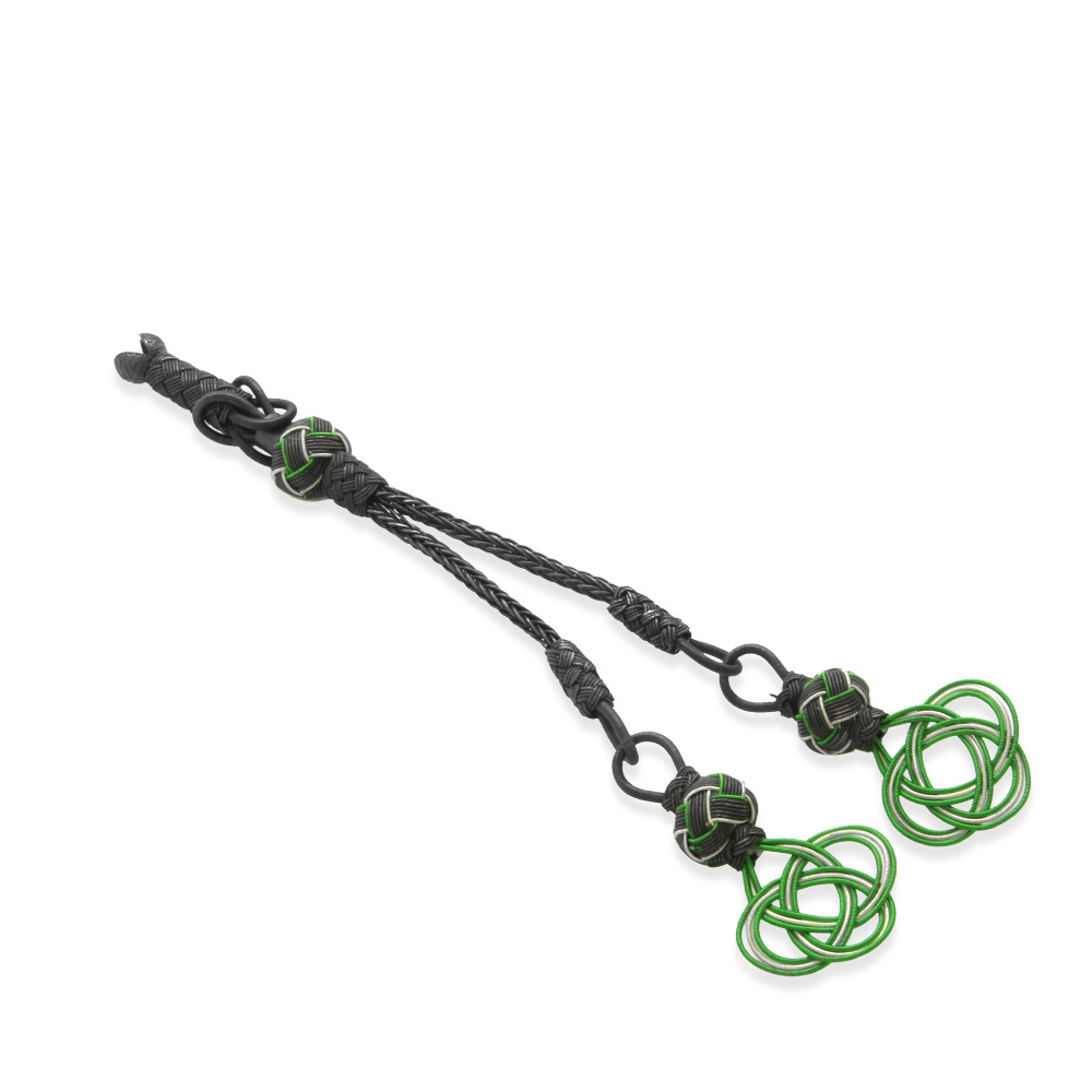 Yeşil-Beyaz Renk 1000 Ayar Gümüş 2'li Taraftar Kazaz Püskül - 2