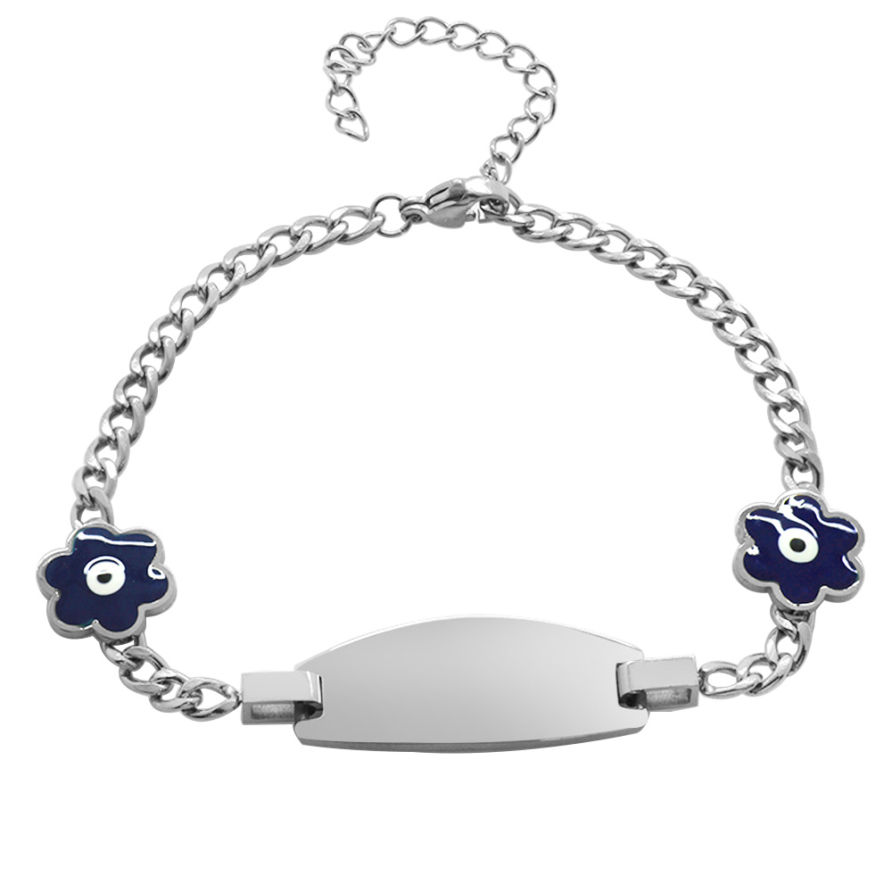 Kır Çiçeği Detaylı Gümüş Renk Kişiye Özel İsim Yazılı Çelik Kadın Bileklik - 6