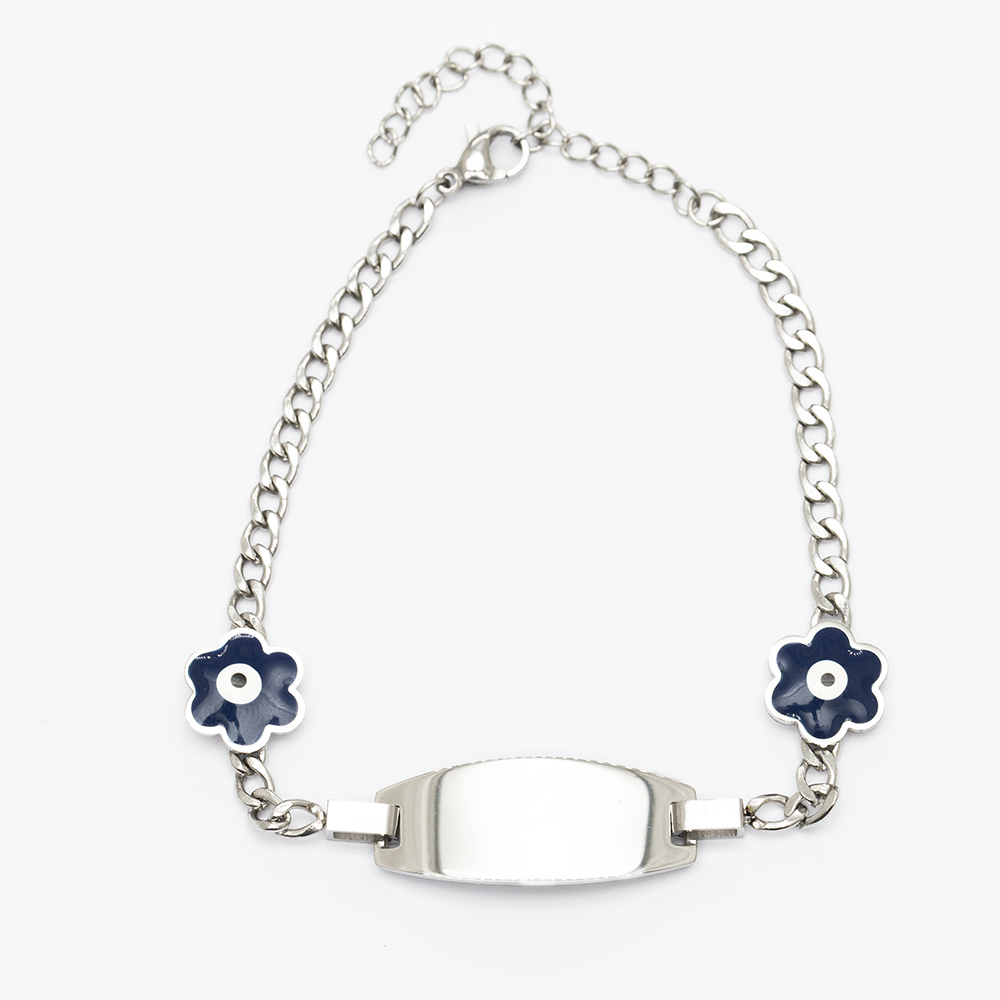 Kır Çiçeği Detaylı Gümüş Renk Kişiye Özel İsim Yazılı Çelik Kadın Bileklik - 7