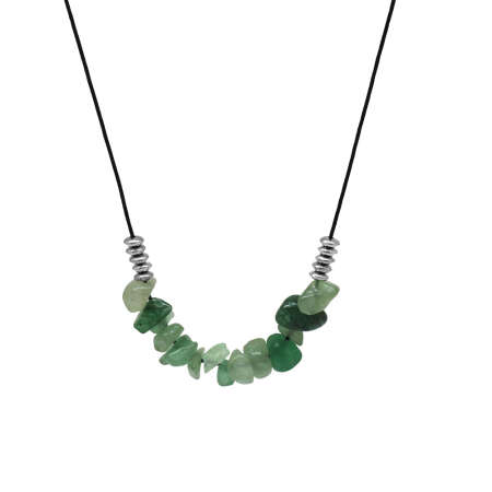 Zarif İp Zincirli Doğal Form Aventurin Doğaltaş Kadın Kolye - Tesbihane