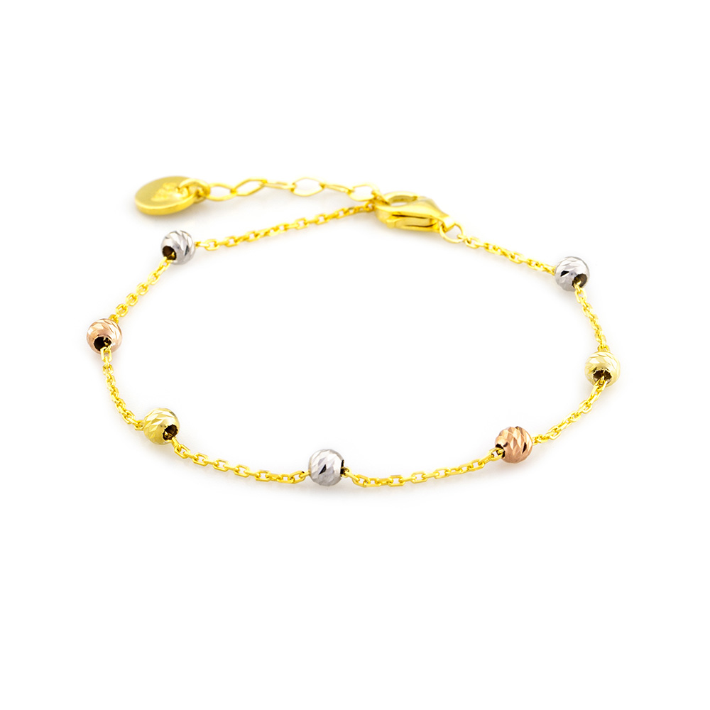 Zarif Tasarım Altın Renk 925 Ayar Gümüş Dorika Kadın Bileklik - 5