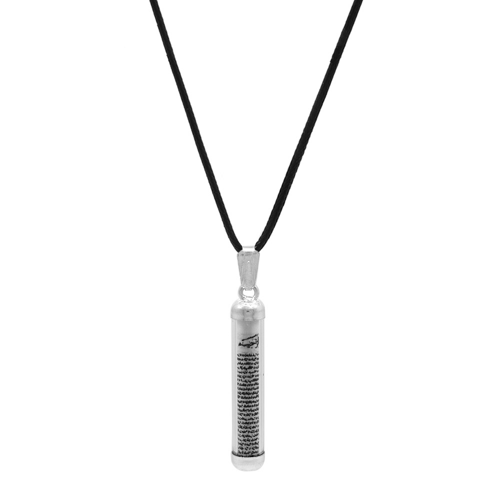 Zarif Tasarım İp Zincirli 925 Ayar Gümüş Kadın Cevşen Kolye - 3