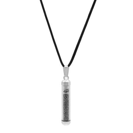 Zarif Tasarım İp Zincirli 925 Ayar Gümüş Kadın Cevşen Kolye - Tesbihane