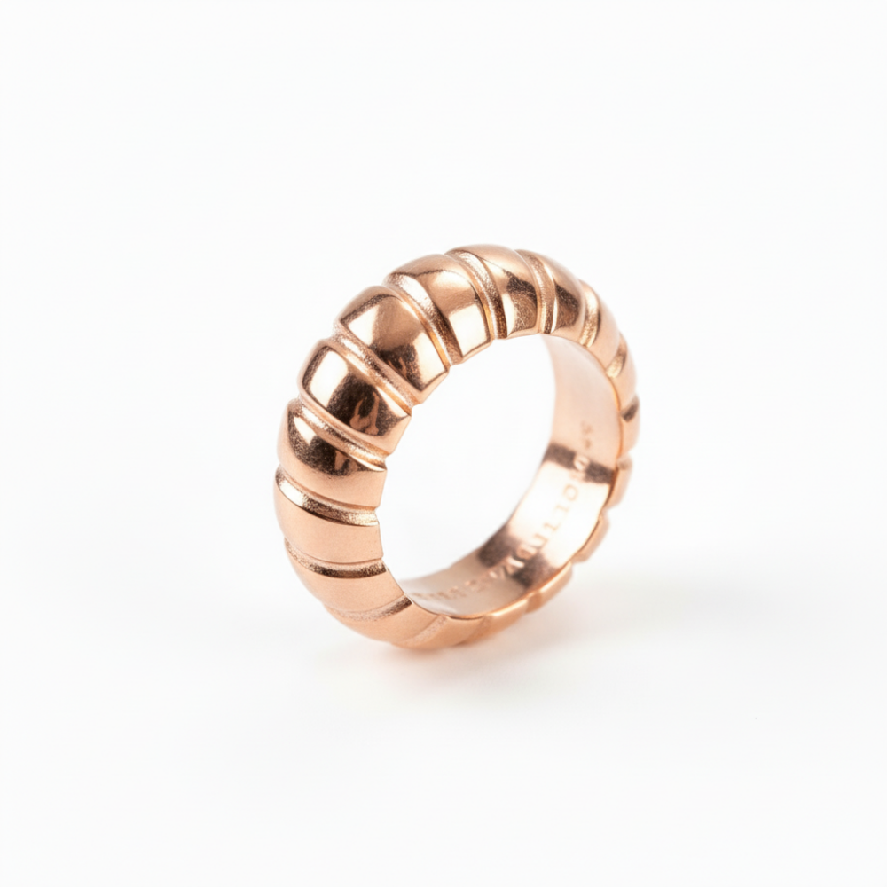 Zarif Tasarım Rose Renk Ayarlanabilir Ölçü 925 Ayar Gümüş Kadın Yüzük - 5