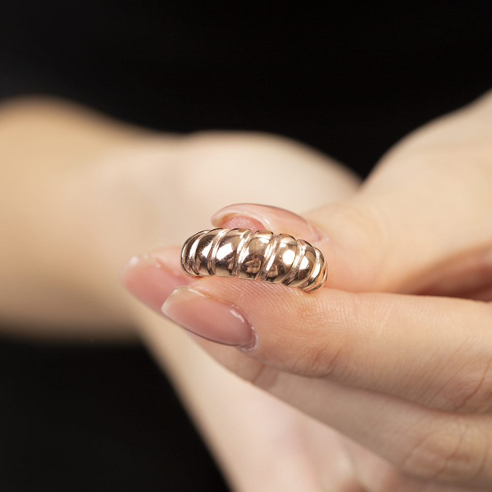 Zarif Tasarım Rose Renk Ayarlanabilir Ölçü 925 Ayar Gümüş Kadın Yüzük - 2