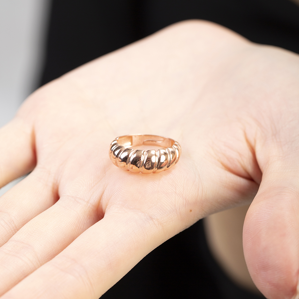 Zarif Tasarım Rose Renk Ayarlanabilir Ölçü 925 Ayar Gümüş Kadın Yüzük - 6