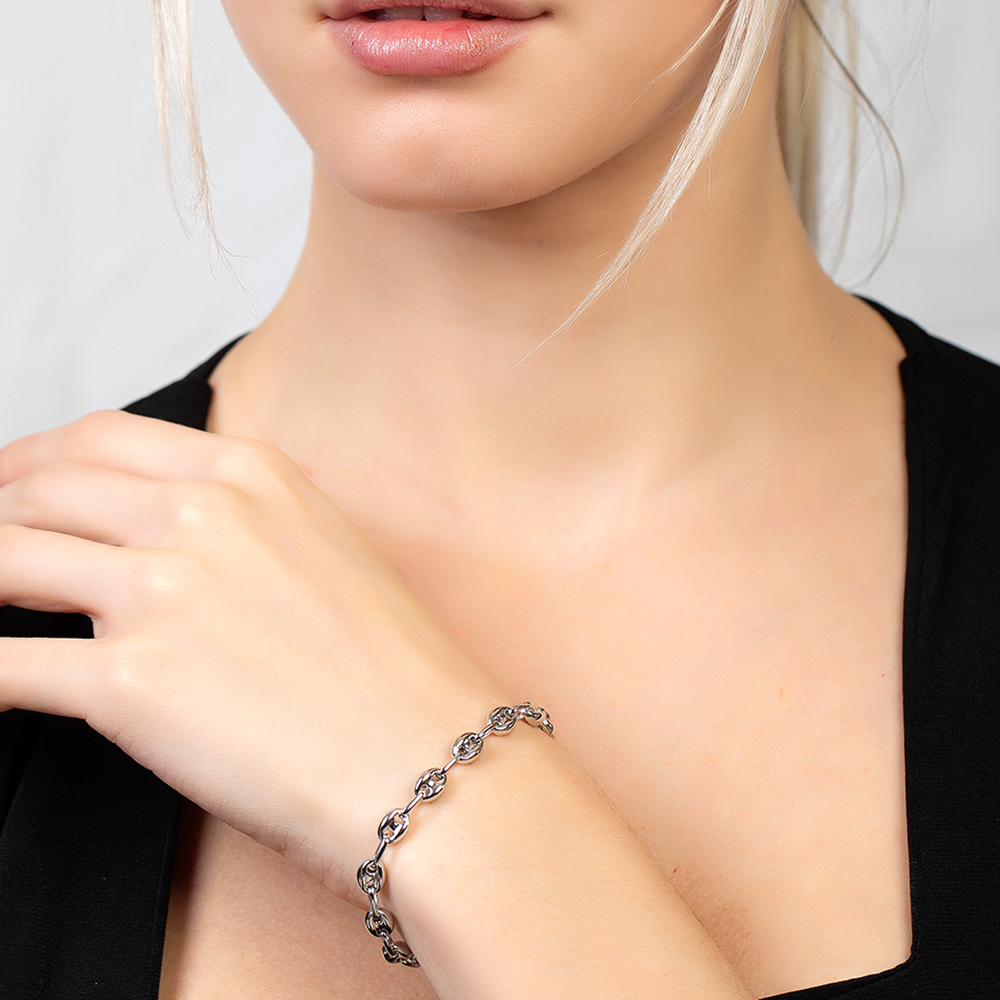 Zarif Tasarım Gümüş Renk 925 Ayar Gümüş Kadın Bileklik - 3