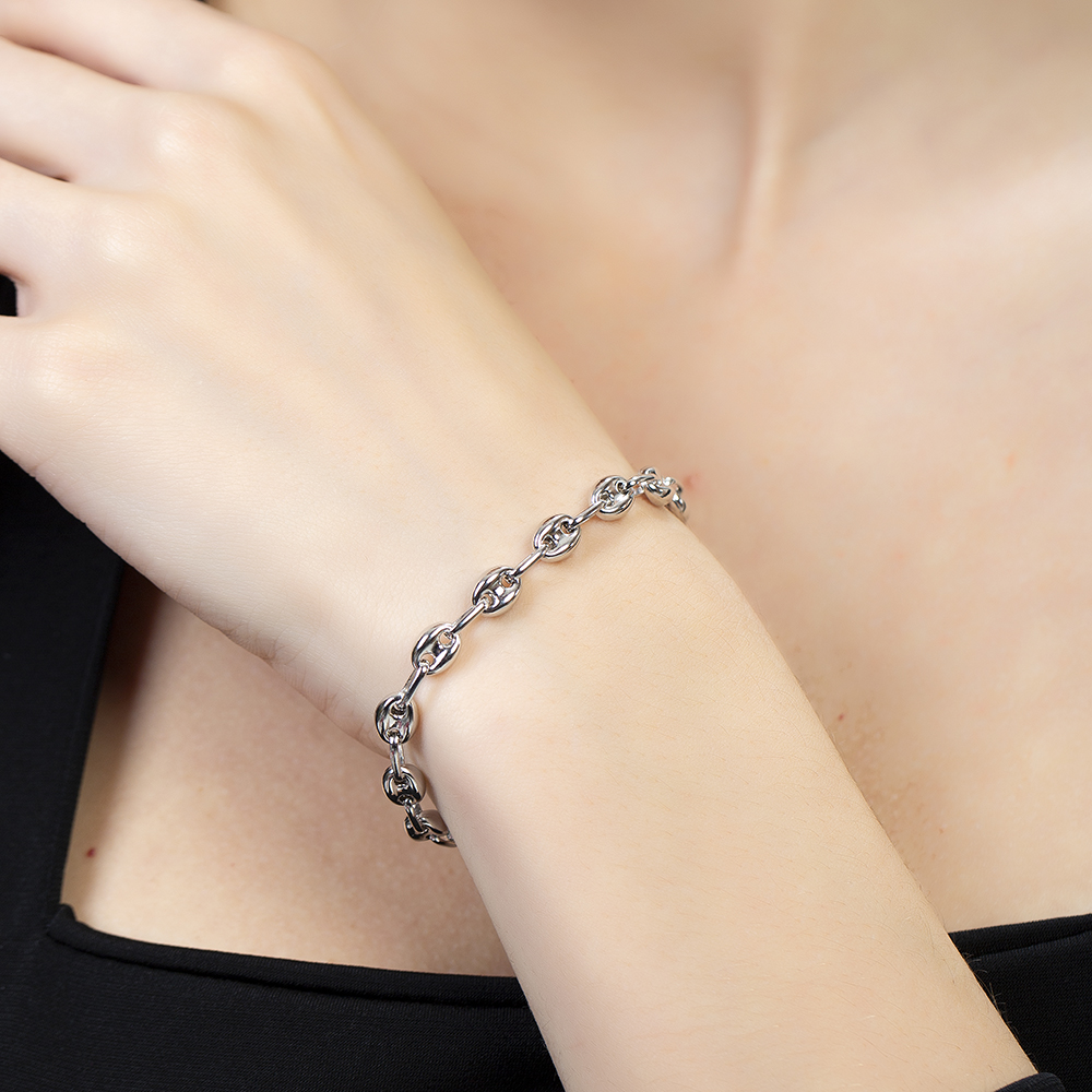 Zarif Tasarım Gümüş Renk 925 Ayar Gümüş Kadın Bileklik - 4