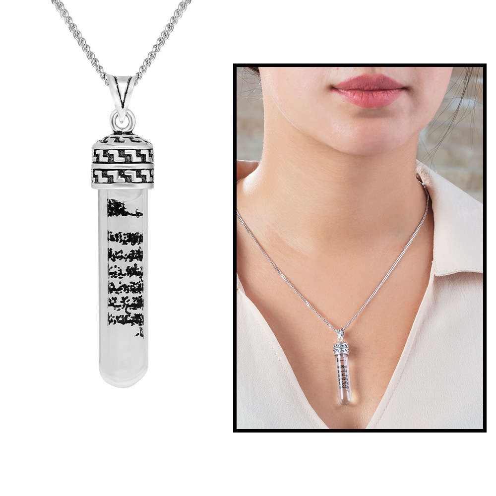 Zemzem Suyu Doldurulmuş 925 Ayar Gümüş Kadın Cevşen Kolye - 2