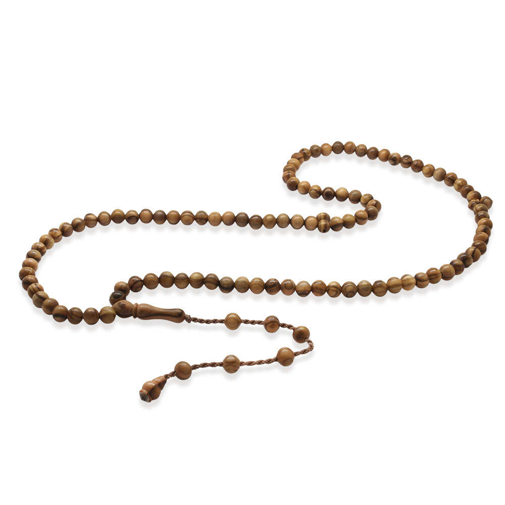 Zeytin Ağacı Namaz Tesbihi - Sistemli - Açık Kahverengi - Küre Kesim - 4
