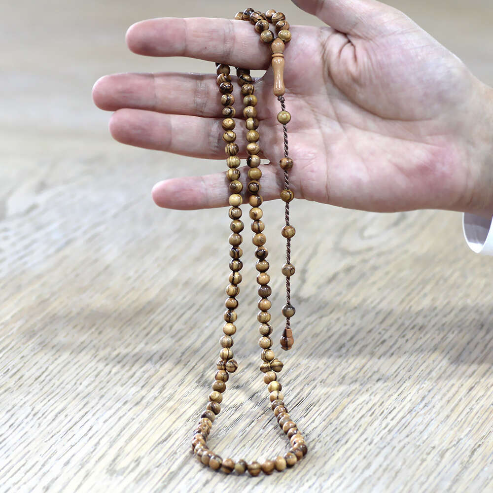 Zeytin Ağacı Namaz Tesbihi - Sistemli - Açık Kahverengi - Küre Kesim - 2
