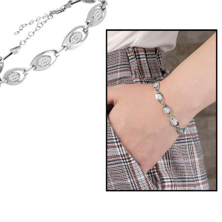 Zirkon Taşlı 6 lı Tigers Eye 925 Ayar Gümüş Bayan Bileklik - Tesbihane