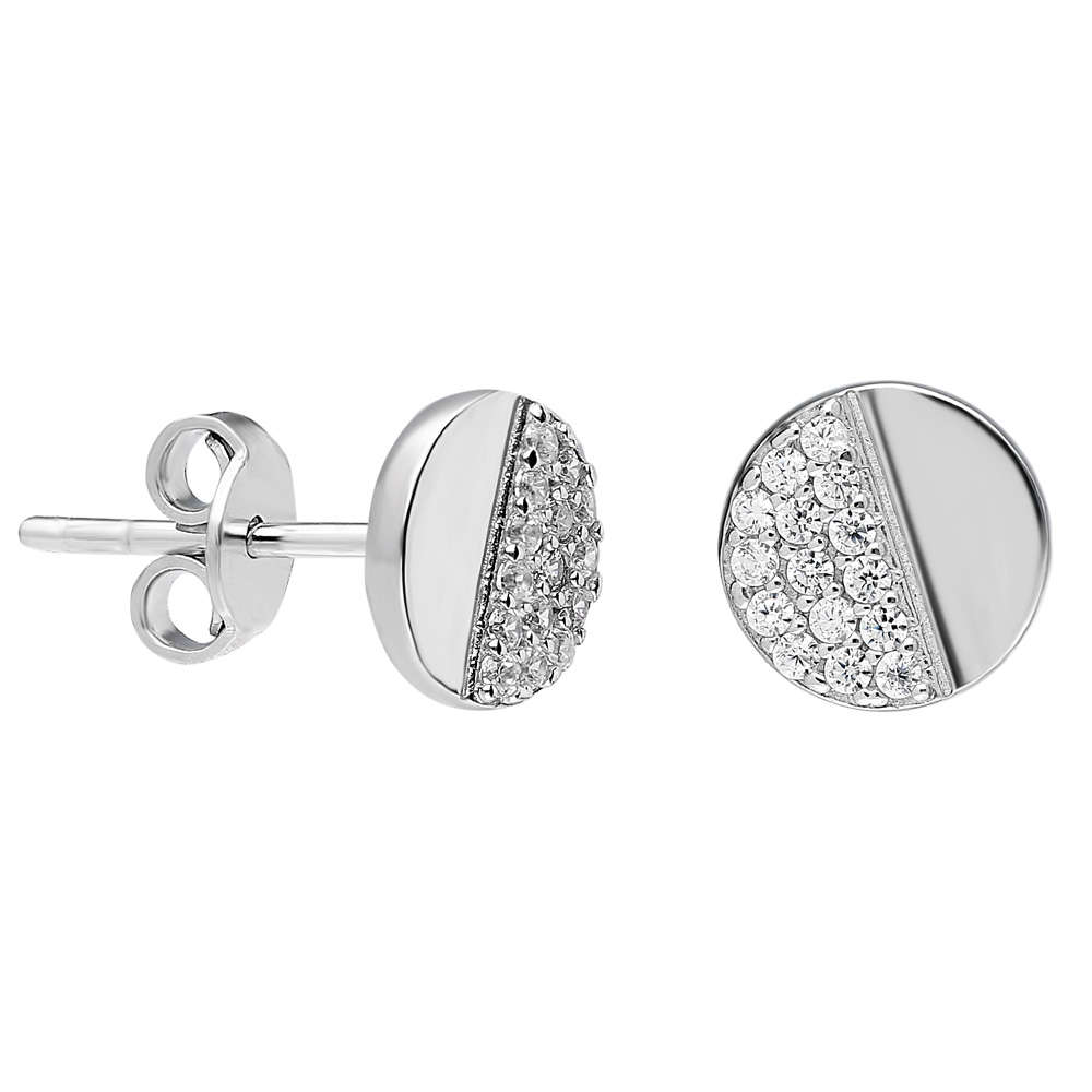 Zirkon Taşlı Oval Tasarım 925 Ayar Gümüş Küpe - 3