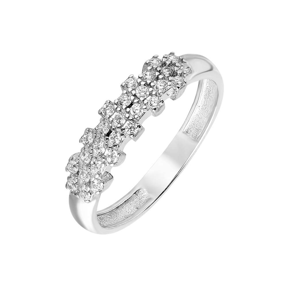 Zirkon Taşlı Flower Tasarım 925 Ayar Gümüş Bayan Yüzük - 2