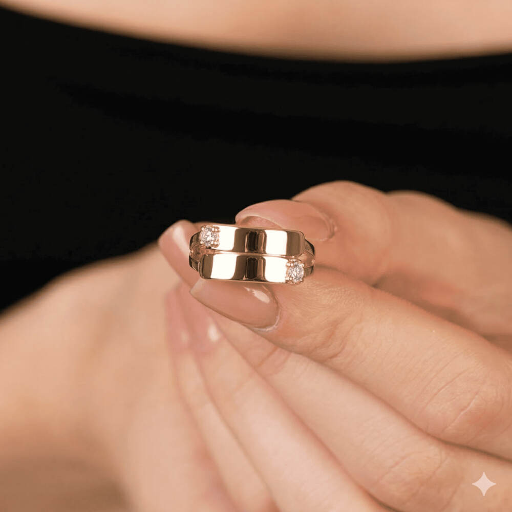 Zirkon Taşlı Altın Renk Ayarlanabilir Ölçü İsme Özel Harf Yazılı 925 Ayar Gümüş Kadın Yüzük - 4