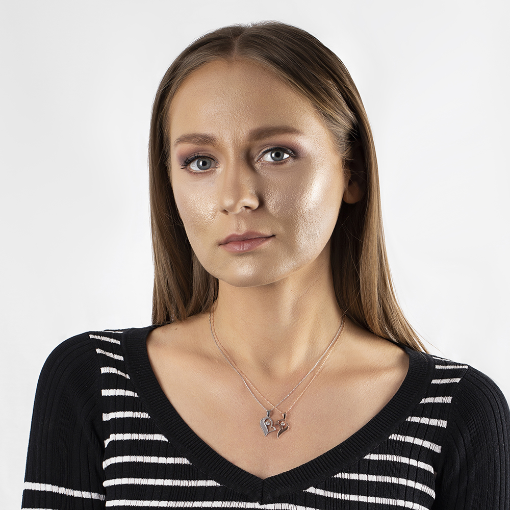 Zirkon Taşlı İsme Özel Yazılı 925 Ayar Gümüş Kalbimin Yarısı Kolye - 5