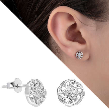 Zirkon Taşlı Oval Zincir Tasarım 925 Ayar Gümüş Küpe - Tesbihane