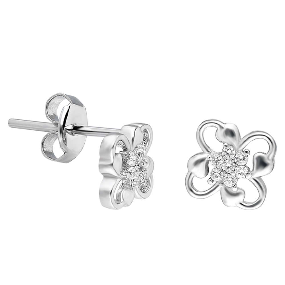 Zirkon Taşlı Pencere Tasarım 925 Ayar Gümüş Küpe - 3